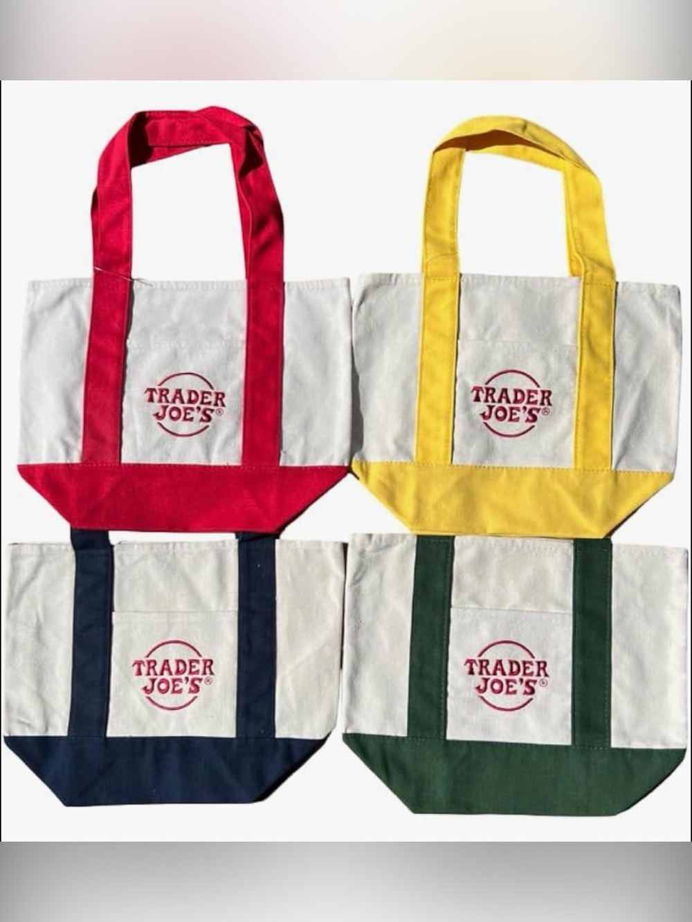 Trader Joe's Mini Canvas Totes (MANY COLORS AVAILABLE) - Sets/bundles available - Picture 11 of 11